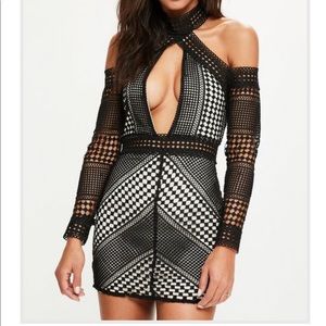 Missguided Black & White Dress